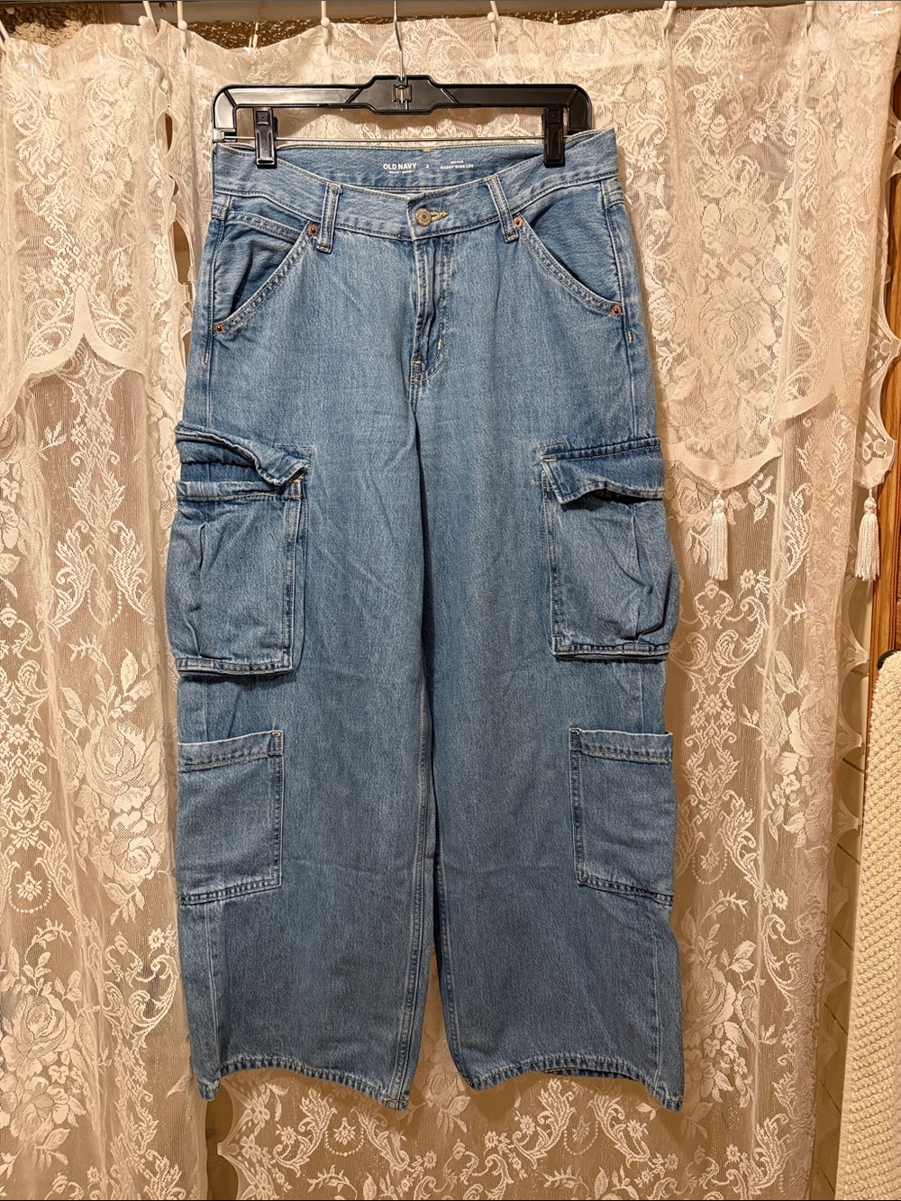 Old Navy Light Blue Boyfriend Cargo Jeans